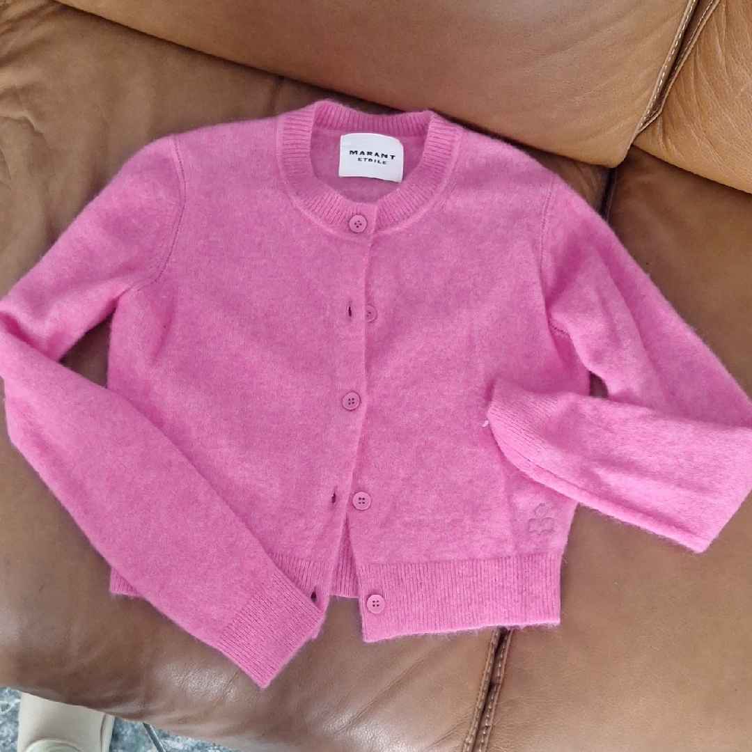 Isabel Marant Toile Pink Button-Front Wool Blend Cardigan